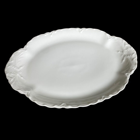 HAVILAND Vintage White Oval Platter With Scalloped Edge, Made in France - Picture 4 of 11